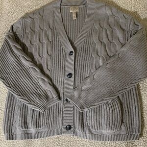 St. John's Bay Light Gray Cable Knit Cardigan